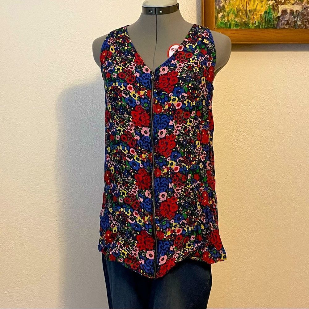 Eight sixty floral silk sleeveless top small